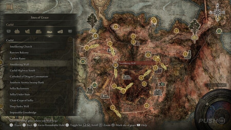 Elden Ring: All Site of Grace Locations - Caelid - Smoldering Wall