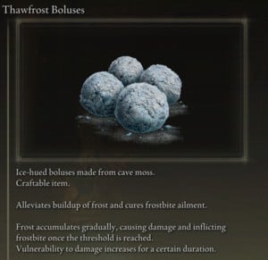 Elden Ring: All Crafting Recipes - Consumables - Thawfrost Boluses