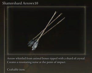 Elden Ring: All Crafting Recipes - Arrows/Bolts - Shattershard Arrow x10