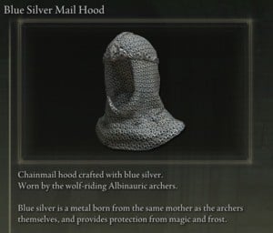 Elden Ring: All Full Armour Sets - Blue Silver Set - Blue Silver Mail Hood