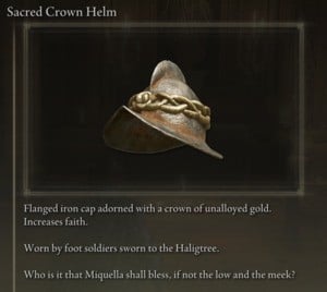 Elden Ring: All Individual Armour Pieces - Sacred Crown Helm