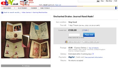 Hand-Made Uncharted Journal Replica Hits eBay