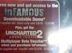 inFamous Comes With Uncharted 2: Among Thieves Multiplayer Beta