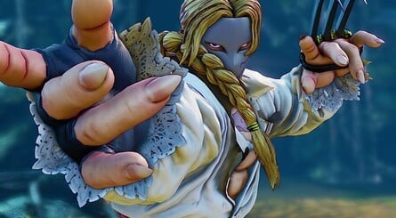 Clockwise from top-right: Vega, Gouken, Mike Haggar, and Tifa