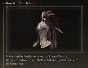 Elden Ring: 모든 풀 아머 세트 - Gelmir Knight 세트 - Gelmir Knight Helm