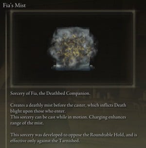 Elden Ring: Support Sorceries - Fia's Mist