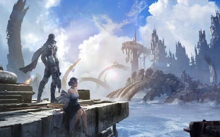 Artwork from Daba: Land of Water Scar (left) and EXILEDGE (right)