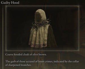 Elden Ring: All Individual Armour Pieces - Guilty Hood