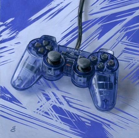 PlayStation 2 Controller (Clear Blue) Painting