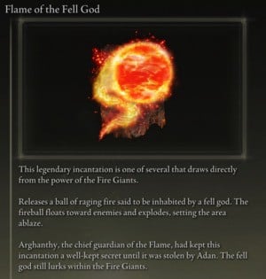 Elden Ring: Offensive Incantations - Flame of the Fell God