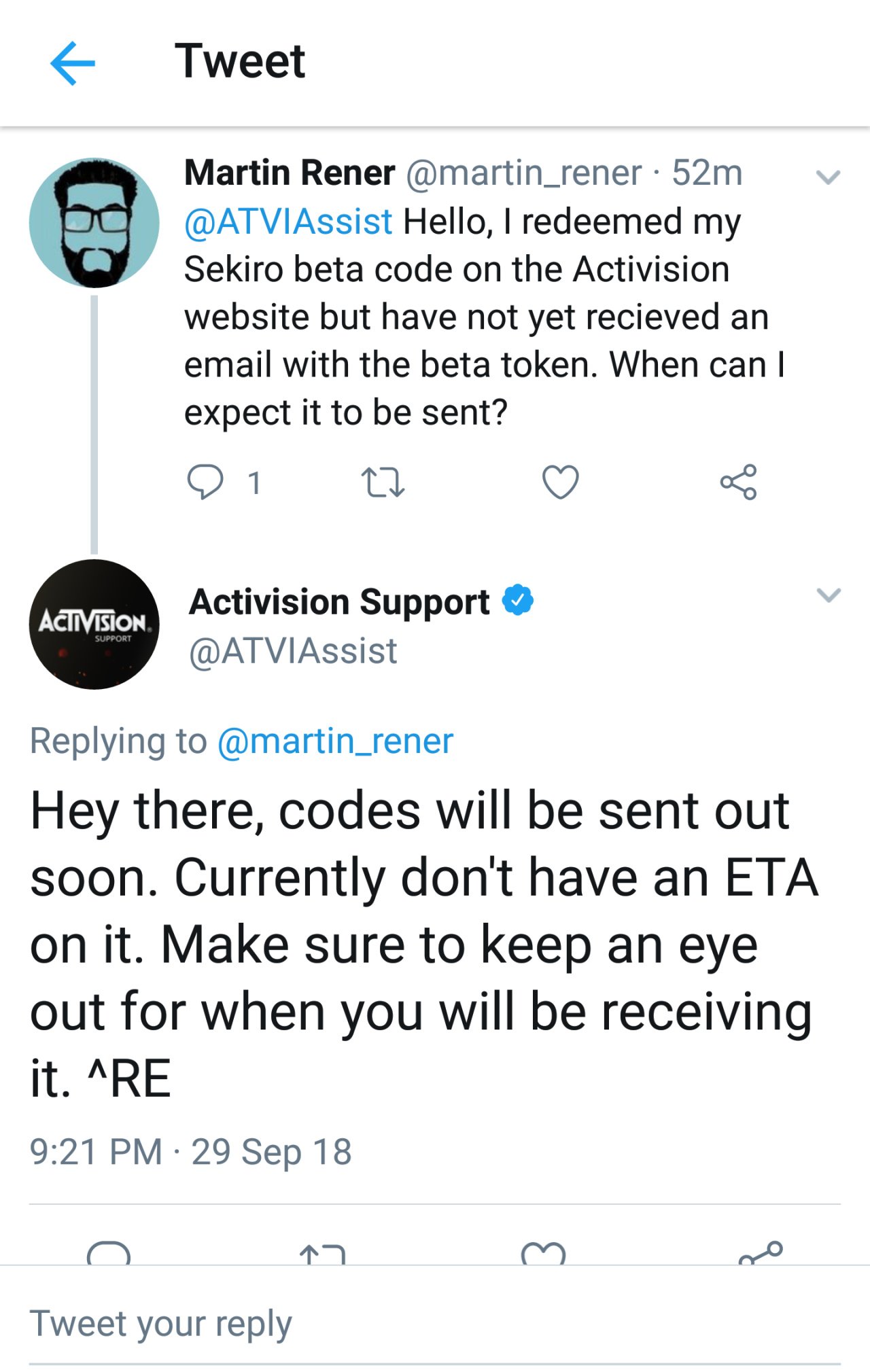 Rumour: Deleted Activision Tweet Supposedly Confirms Beta Test for Sekiro:  Shadows Die Twice