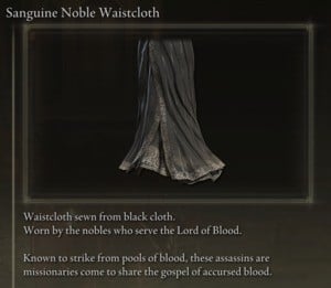 Elden Ring: All Partial Armour Sets - Sanguine Noble Set - Sanguine Noble Waistcloth