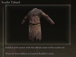 Elden Ring: All Individual Armour Pieces - Scarlet Tabard