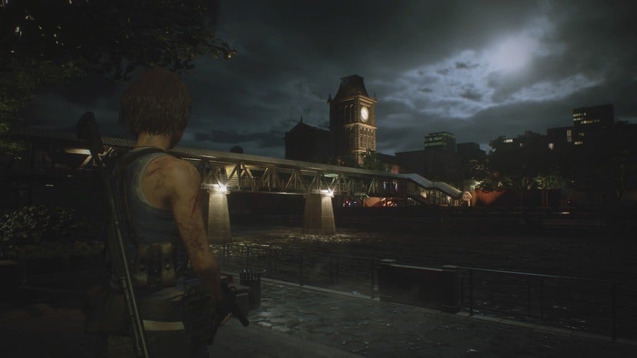 Jill must make her way towards the clock tower