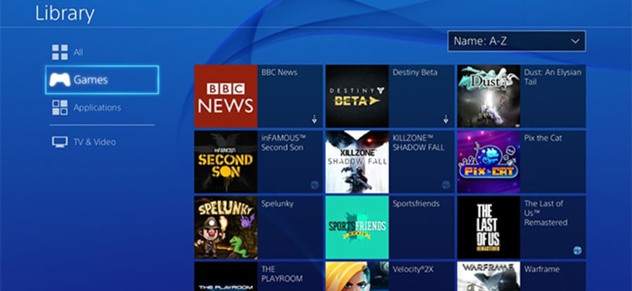 Library Filtering PS4 Firmware Update 4.00 Features PlayStation 4