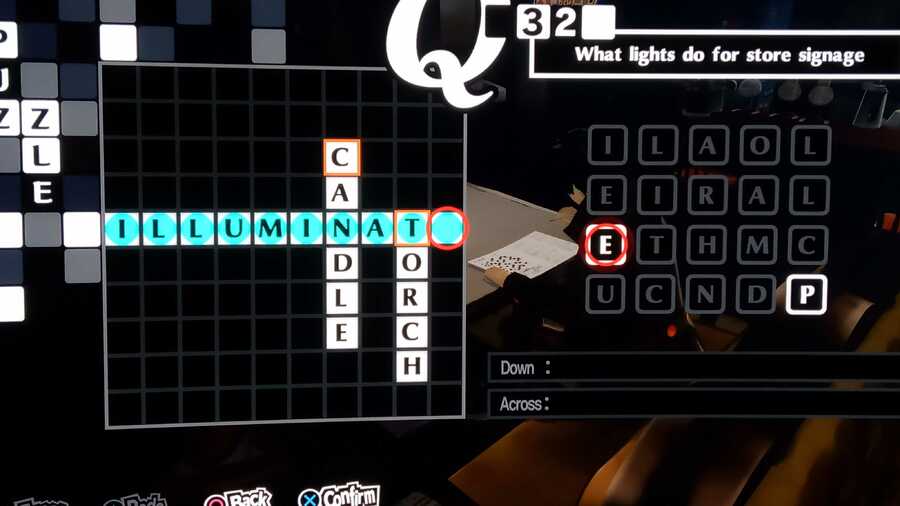 Persona 5 Royal Crossword 32 Answer