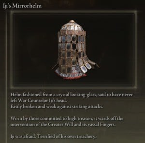 Elden Ring: All Individual Armour Pieces - Iji's Mirrorhelm
