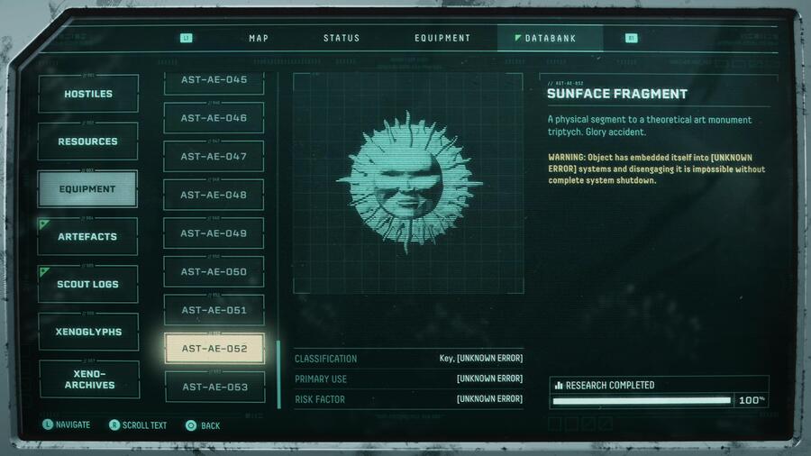 Returnal Sunface Fragment Databank