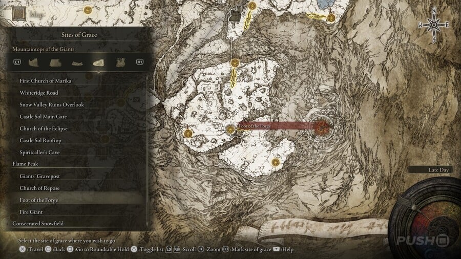 Elden Ring: All Site of Grace Locations - Flame Peak - Foot of the Forge