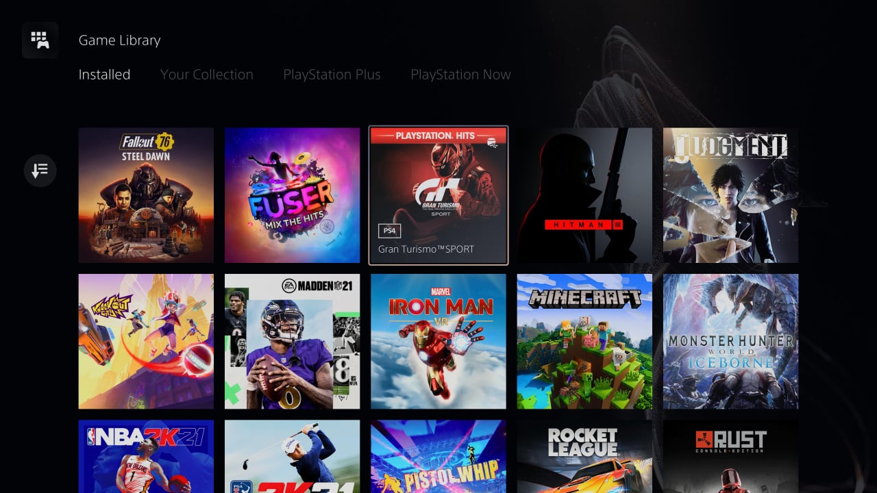 PS5's Game Library Now Defaults to Your Installed Software