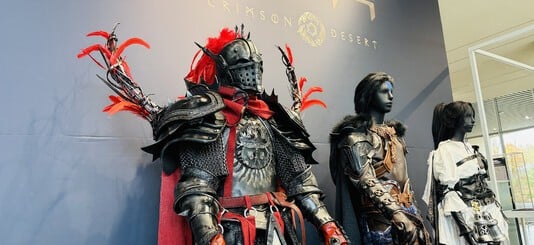 Props and costumes from Pearl Abyss' foyer