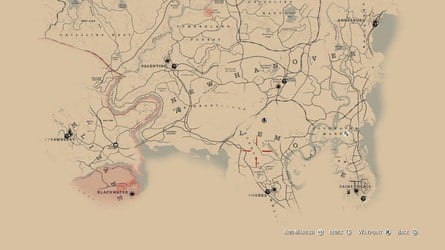 Red Dead Redemption 2 Poisonous Trail Treasure Map Locations 16