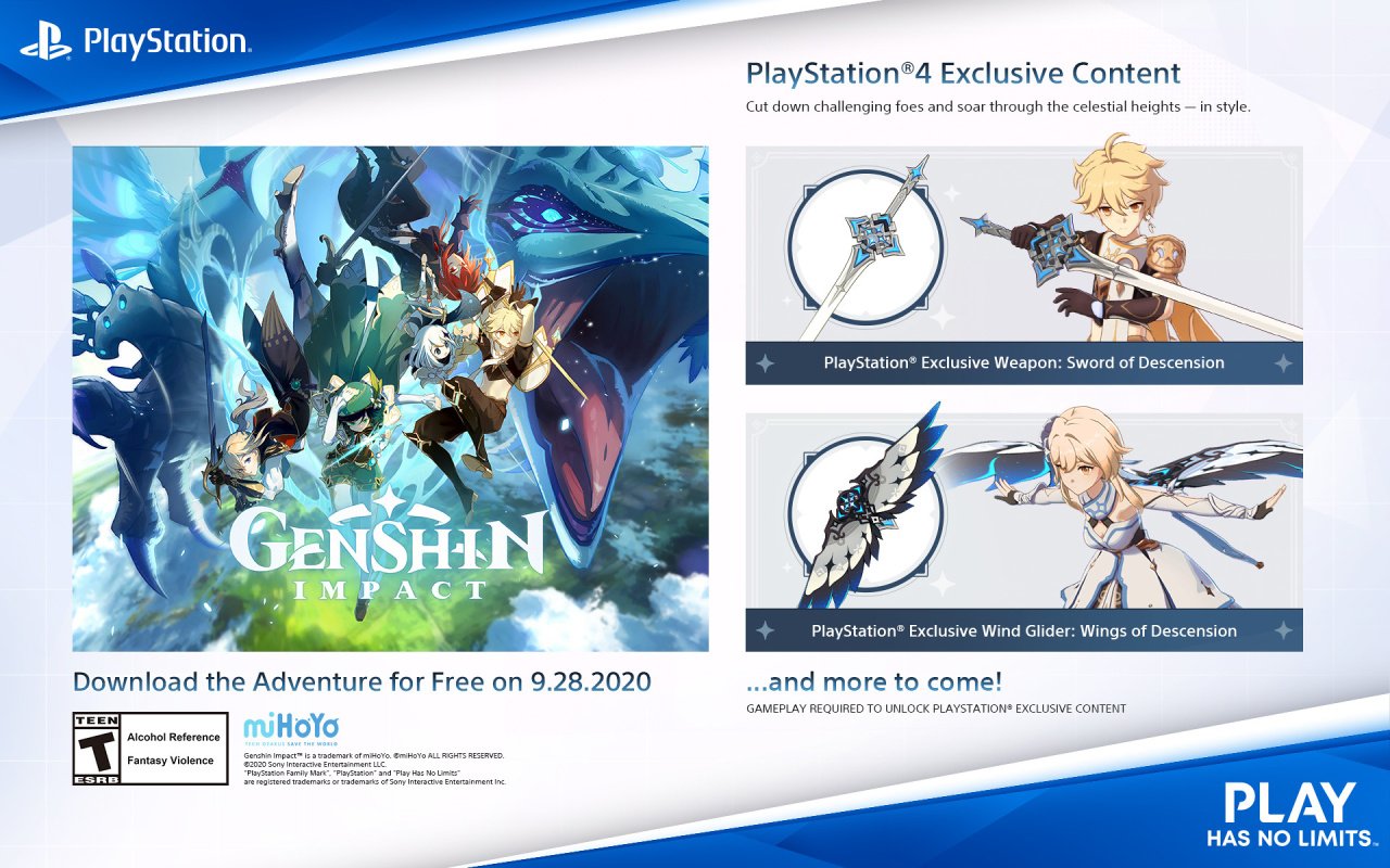 Versão 4.1 de Genshin Impact está disponível para PS4 e PS5