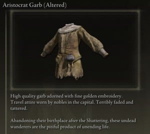 Elden Ring: All Partial Armour Sets - Aristocrat Set - Aristocrat Garb (Altered)