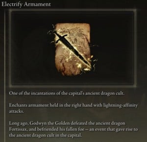 Elden Ring: Support Incantations - Electrify Armament