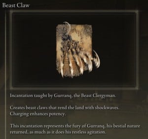 Elden Ring: Offensive Incantations - Beast Claw