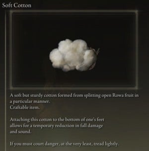 Elden Ring: All Crafting Recipes - Consumables - Soft Cotton