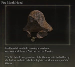 Elden Ring: All Full Armour Sets - Fire Monk Set - Fire Monk Hood