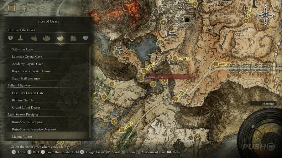 Elden Ring: All Site of Grace Locations - Ruin-Strewn Precipe - Magma Wyrm