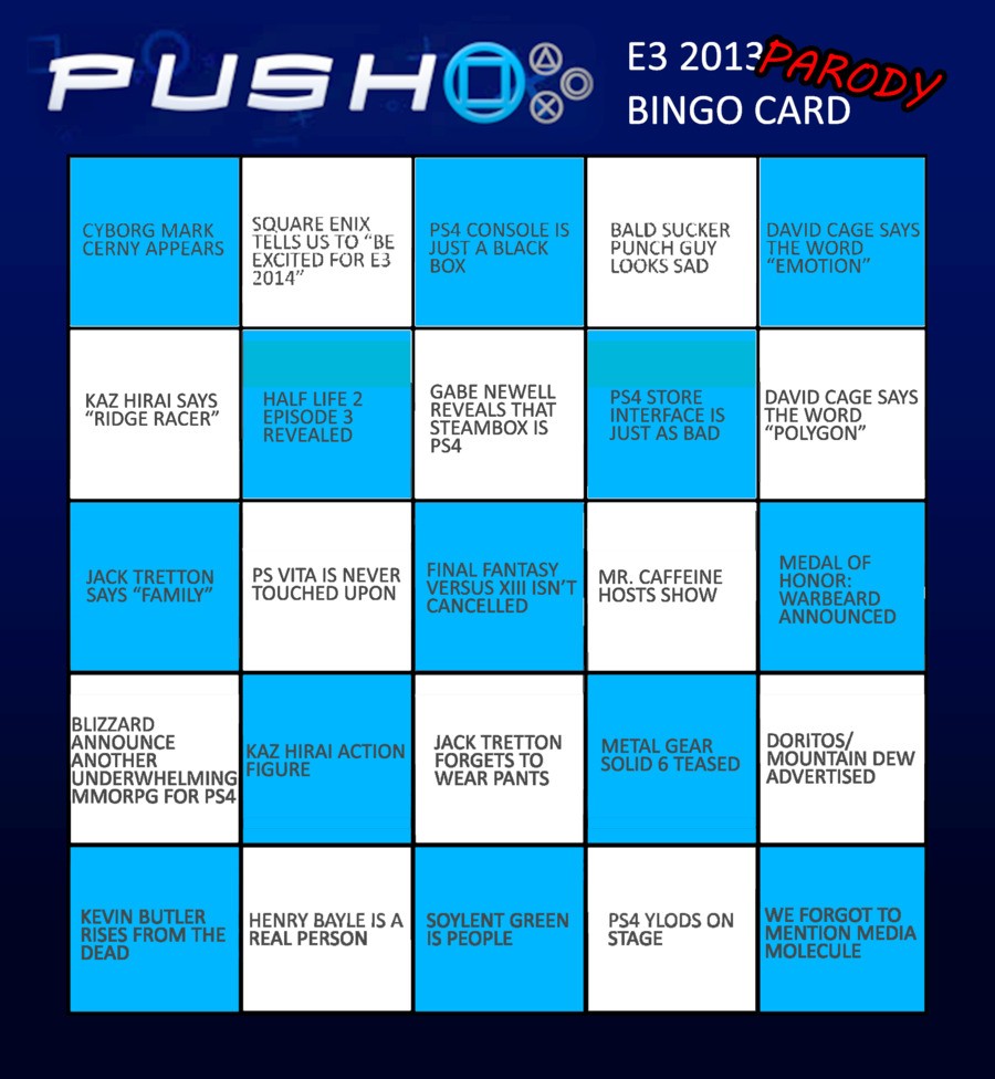 PlayStation Bingo Card 3