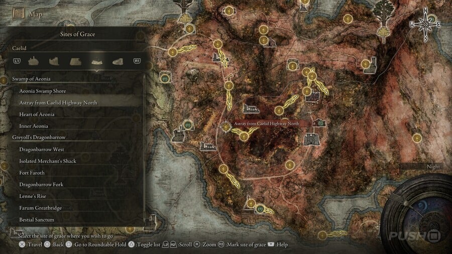 Elden Ring: All Site of Grace Locations - Swamp of Aeonia - Astray from Caelid Highway North