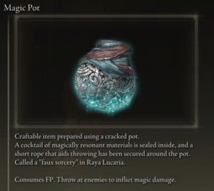 Elden Ring: All Crafting Recipes - Throwing Pots - Magic Pot