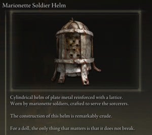 Elden Ring: All Partial Armour Sets - Marionette Soldier Set - Marionette Soldier Helm