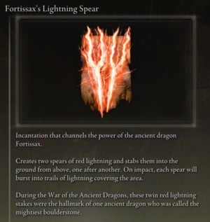 Elden Ring: Offensive Incantations - Fortissax's Lightning Spear