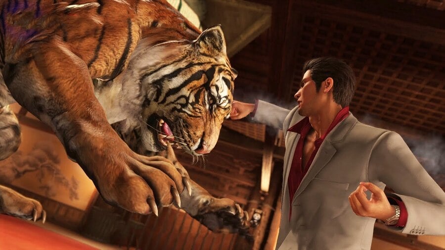 In Yakuza: Kiwami 2, how many combatants are actual animals in the Coliseum?