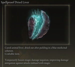 Elden Ring: All Crafting Recipes - Consumables - Spellproof Dried Liver