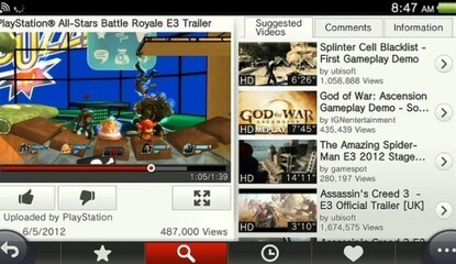 YouTube Application Now Available for PlayStation Vita