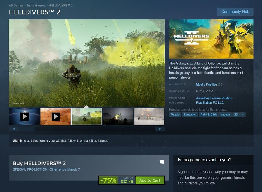 Two Games Pretended to Be Helldivers 2 in Sneaky Steam Page Scam 2