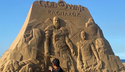 God of War Ragnarok Sand Sculpture Makes Waves