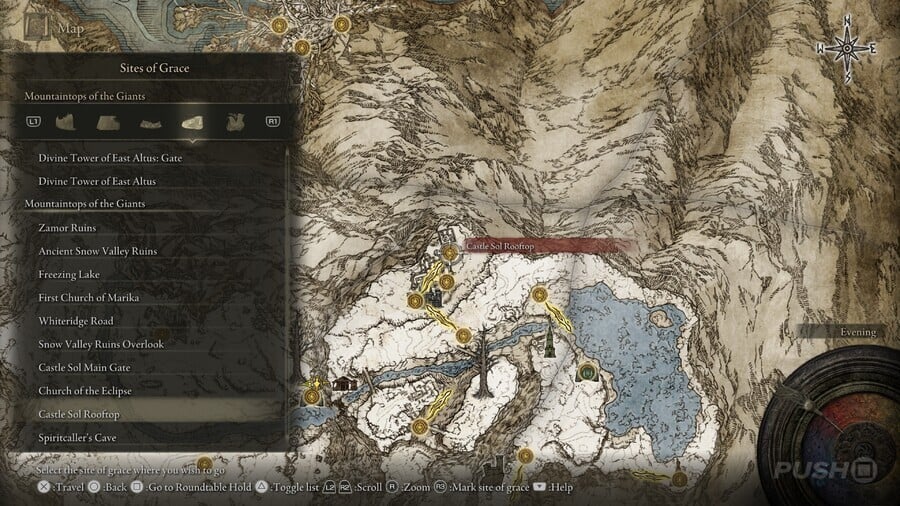 Elden Ring: All Site of Grace Locations - Mountaintops of the Giants - Castle Sol Rooftop