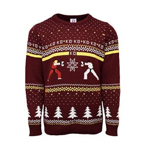 Official Street Fighter Ken Vs. Ryu Christmas Jumper/Ugly Sweater Red