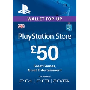 Playstation Wallet Top-Up Card - £50 (UK)