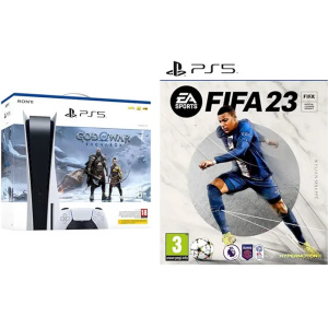 PlayStation 5 Console + God of War Ragnarök (PS5) & FIFA 23 Standard Edition