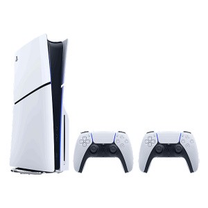 PS5 Slim Console (with disc drive) + Two DualSense Wireless Controllers