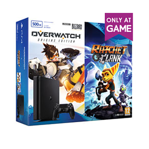 PS4 500GB Slim with Overwatch and Ratchet & Clank with NOW TV 2 Month Sky Cinema Pass