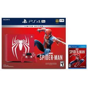 PlayStation 4 Pro 1TB Limited Edition Marvel's Spider-Man Console Bundle - Amazing Red